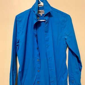Men’s Express blue button up shirt, 1MX Xtra-Small